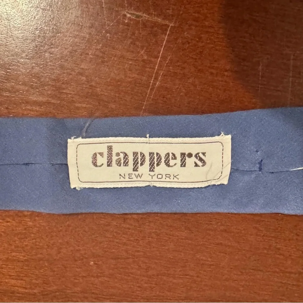 Clappers New York Silk Necktie Men's Blue Tonal Monogram Classic 53